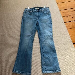 Madewell jeans, mid-rise kick out jeans